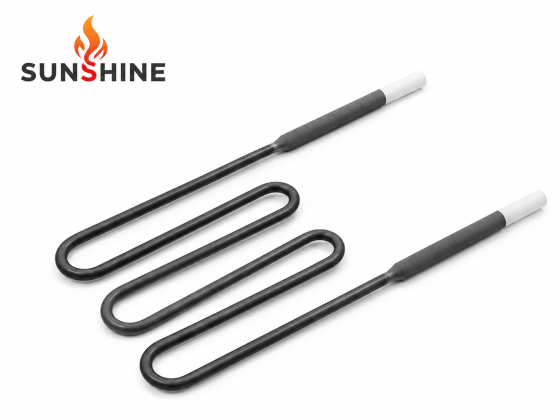 SUNSHINE serpentine MoSi2 heating element with multiple bends and two terminal ends